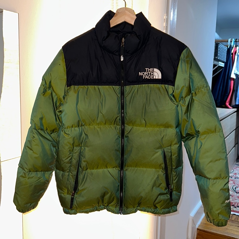 Limited edition green and black north face puffer